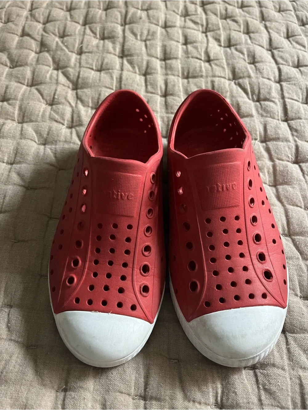 Native Shoes Kids Red Slip-On Perforated Sneakers